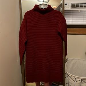 Madewell funnelneck deep red sweater dress. Never worn.